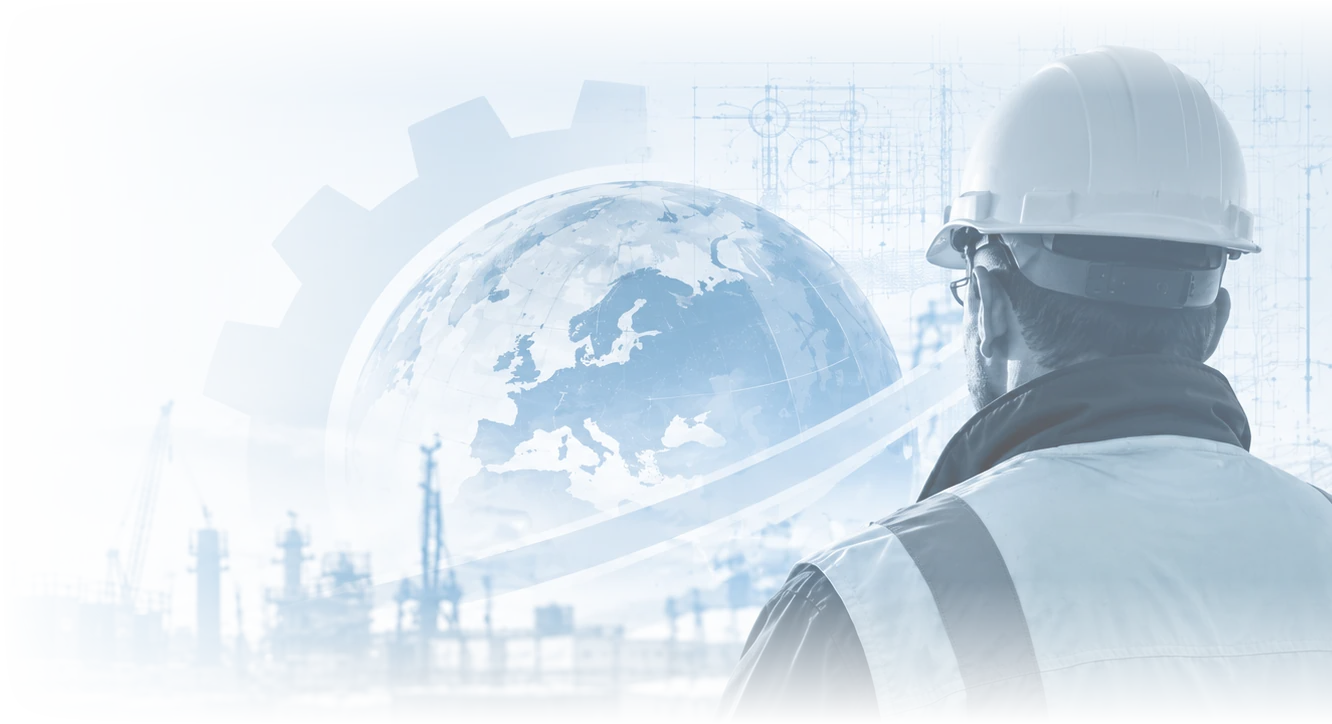 Industrial engineer with European operations illustration